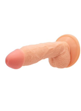 Gode ventouse réaliste avec testicules coloris chair - YOJ-125